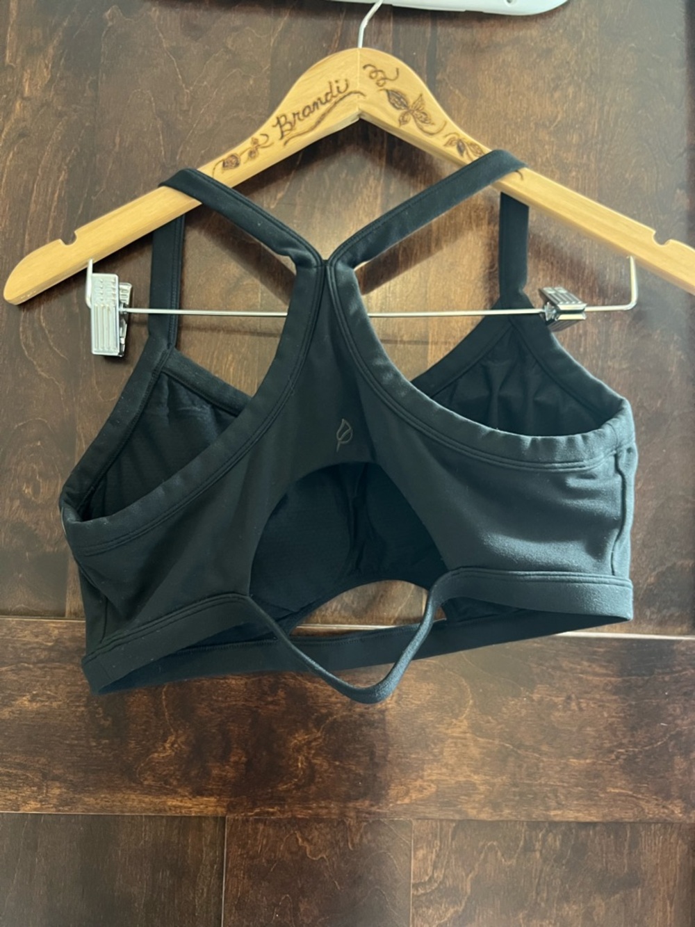 P'tula Black Racerback Sports Bra with Cutout Back